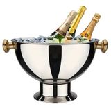 Champanheira Grande Inox Premium Alça Dourada 12 Lts