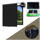 Cortina Blackout Quarto Sala Preta Para Trilho 280x280cm
