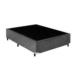 Base Box Casal Suede Cinza