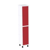 Roupeiro Em Aço Mt 1v 2 Portas - Fechadura Branco/vermelho