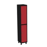Roupeiro Em Aço Mt 1v 2 Portas - Fechadura Preto/vermelho