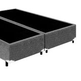 Base Box King Bipartido Suede Cinza