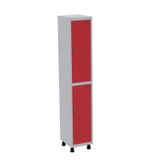 Roupeiro Em Aço Mt 1v 2 Portas - Fechadura Cinza/vermelho