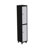 Roupeiro Em Aço Mt 1v 2 Portas Com Prateleira Interna Pitâo Preto/branco
