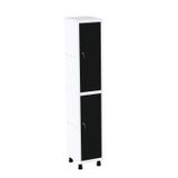 Roupeiro Em Aço Mt 1v 2 Portas - Fechadura Branco/preto