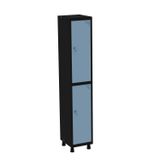 Roupeiro Em Aço Mt 1v 2 Portas Fechadura Com Prateleira Interna Preto/azul Dali