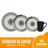 Aparelho De Jantar/chá Biona Folk - 16 Peças