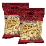 Kit 2 Biscoito De Polvilho Mió Sabor Tomate E Manjericão Com Parmesão 80g