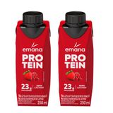 Kit 2 Bebida Láctea Emana Protein Sabor Frutas Vermelhas Com 23g De Proteínas 250ml
