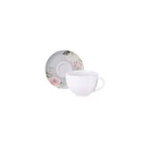 Conjunto Xícara Pires Chá Tramontina Ornatta Porcelana Decorada 250ml 2 Peças Tramontina