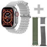 Relogio Smartwatch Blulory Glifo Ultra 2 Pro 49mm / Com 3 Pulseiras - Prata