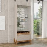 Cristaleira 2 Portas De Vidro Bari Off White/cedro