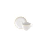 Conjunto Xícara Pires Chá Tramontina Anna Porcelana Decorada, 250ml 2 Peças Tramontina