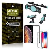 Kit Suporte Veicular 3 em 1 iPhone XS 5.8 + Película 3D + Capa Anti Impacto - Armyshield