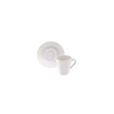 Conjunto Xícara Pires Café Filetado Tramontina Elisa Porcelana 70ml Tramontina