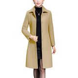 Casaco Jenkoon Feminino Wool Trench Casaco De Inverno Cáqui