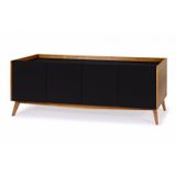 Buffet 4 Portas Retrô Novita Maxima Nogal/Branco/Preto