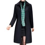 Casaco Jenkoon Feminino Wool Trench, Casaco Longo De Inverno, Preto