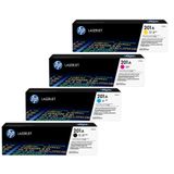 Kit 4x Cores Toner Original Hp 201a M252dw M277dw B+c+y+m