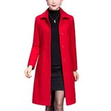 Casaco Jenkoon Feminino Wool Trench, Casaco Grosso De Inverno, Vermelho