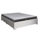 Cama Box Casal Desmontável Com Colchão Molas Ensacadas Pillow Top Maximus 138x188x63cm Cinza / Branco Gazin - Suporta 120kg Por Pessoa