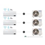 Kit Ar Condicionados Split Inverter Samsung Windfree Connect Powervolt 3x9.000 Btus Frio Bivolt Branco