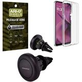 Capa Capinha Transparente Para Moto G75 + Suporte Carro