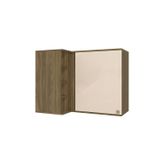Armário Aéreo De Canto 98cm 1 Porta Nogueira/macadamia