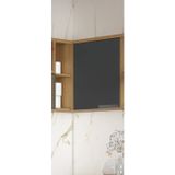 Armário Aéreo Canto De Cozinha 1 Porta 100% Mdf New Porto Freijó/grafite