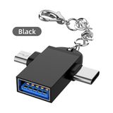 Preto 2 Em 1 Usb 3.0 Micro Usb Tipo C Otg Tipo C Converter U