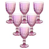 Taças De Vidro Rosa Furta-cor Lace 330ml 6 Peças - Haus Concept Brinox
