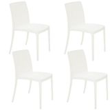 Kit 4 Cadeiras Tramontina Isabelle Em Polipropileno E Fibra De Vidro Branco 92150010