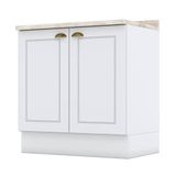 Balcão 2 Portas 80 Cm Americana Branco Com Tampo Calcare - Henn