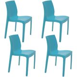 Kit 4 Cadeiras Tramontina Alice Brilho Summa Em Polipropileno Azul 92037070