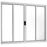 Janela de Correr 4 Folhas Central 120x200cm Ecosul Esquadrisul Branco