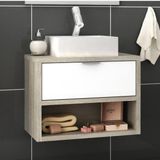 Gabinete Para Banheiro 1 Gaveta 60cm Sem Cuba Malta Móveis Bosi Barrique/branco