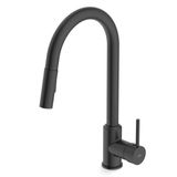 Kit Com 3 Monocomando De Mesa Para Cozinha Com Bica Extraível "u" Prática Celite Preto Matte