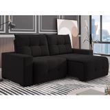 Sofa Retrátil E Reclinável 5 Lugares 290cm Noruega Preto