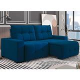 Sofa Retrátil E Reclinável 5 Lugares 290cm Noruega Azul