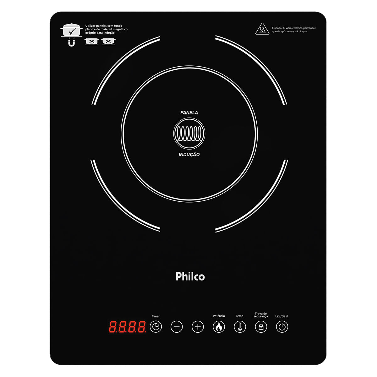 Cooktop 1 Bocas Philco Preto - Smart Chef - Elétrico 220v - Pct01 Cooktop 1 Bocas Philco Preto - Smart Chef - Elétrico 220v - Pct01