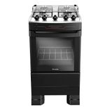 Fogão 4 Bocas A Gás Mueller Mfi4bf Mesa Inox E Acendimento Automático Preto Fosco Bivolt