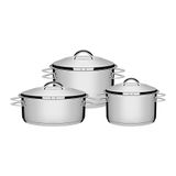 Jogo De Panelas Fundo Triplo Tramontina Solar 65510740 Inox Inox 65510740