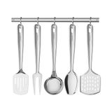 Jogo De Utensílios 5 Peças Tramontina Extrata 66815700 Com Suporte De Parede Inox Inox 66815700