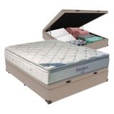 Cama + Box Com Baú Casal E Colchão Freedom Ortobom D33 Cor:bege
