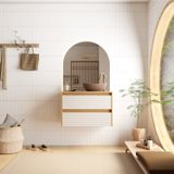 Gabinete Para Banheiro Em Madeira Sem Cuba Osaka 80 Jequitiba/offwhite