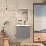 Gabinete Para Banheiro Com Lavatório Aster 60 Cinza