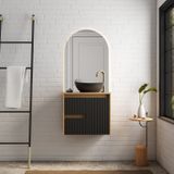 Gabinete Para Banheiro Em Madeira Kyoto 60 Jequitibá/preto