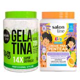 Kit Gelatina Salon Line #todecacho Super Definição 1kg E Creme De Pentear Salon Line Kids Cachinhos Hidratados Maracujá 1kg