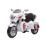 Moto Elétrica Infantil Estrada Road Custom 12v Branca Com Baú Som E Luzes Bangtoys