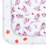 Lençóis Pack And Play Moonsea Red Floral Para Graco Pack E P